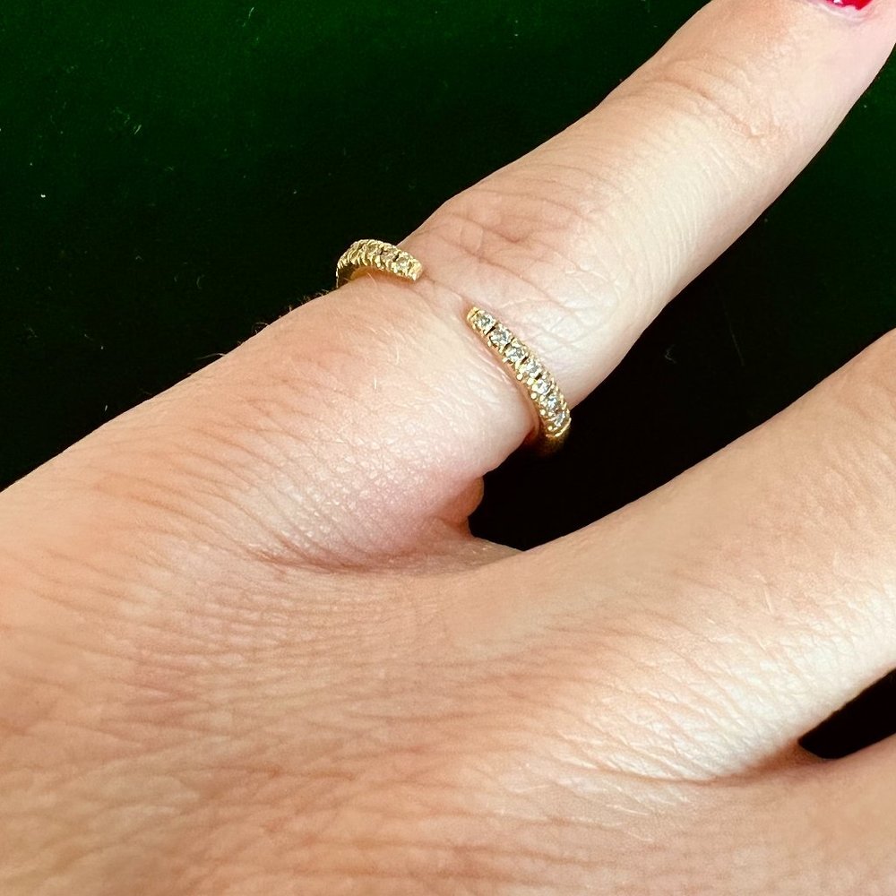 14K Gold and Diamond Pinky or Midi Ring